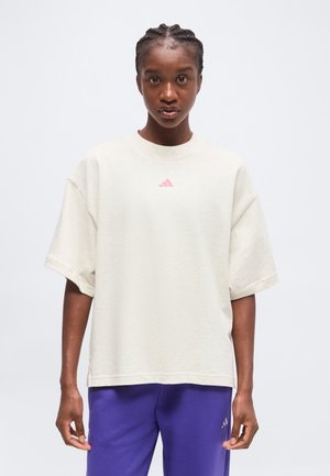 adidas Sportswear 3 STRIPES STUDIO BOYFRIEND TEE - Tričko s potlačou - chalk white melange