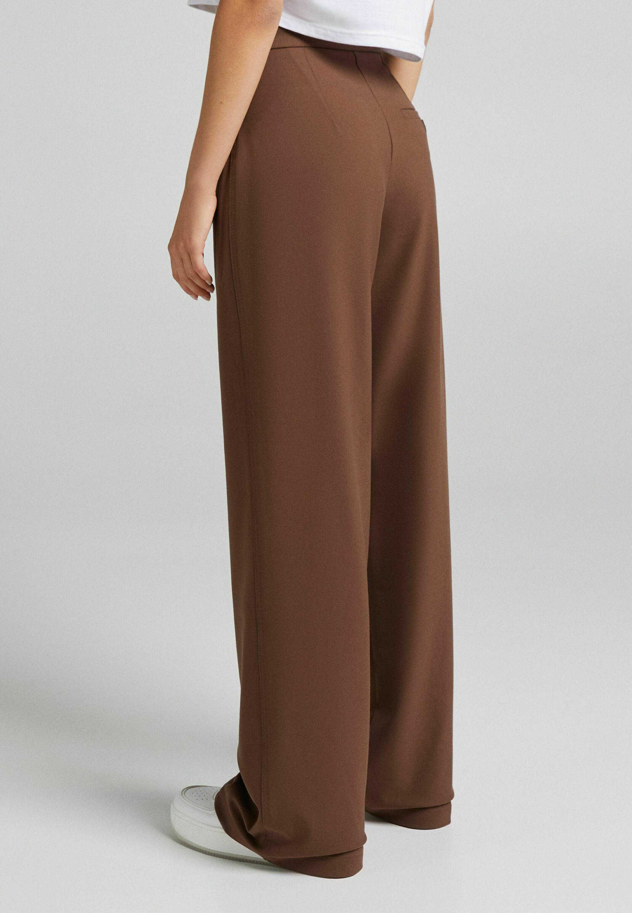 Bershka WIDE LEG - Pantaloni - brown/marrone - Zalando