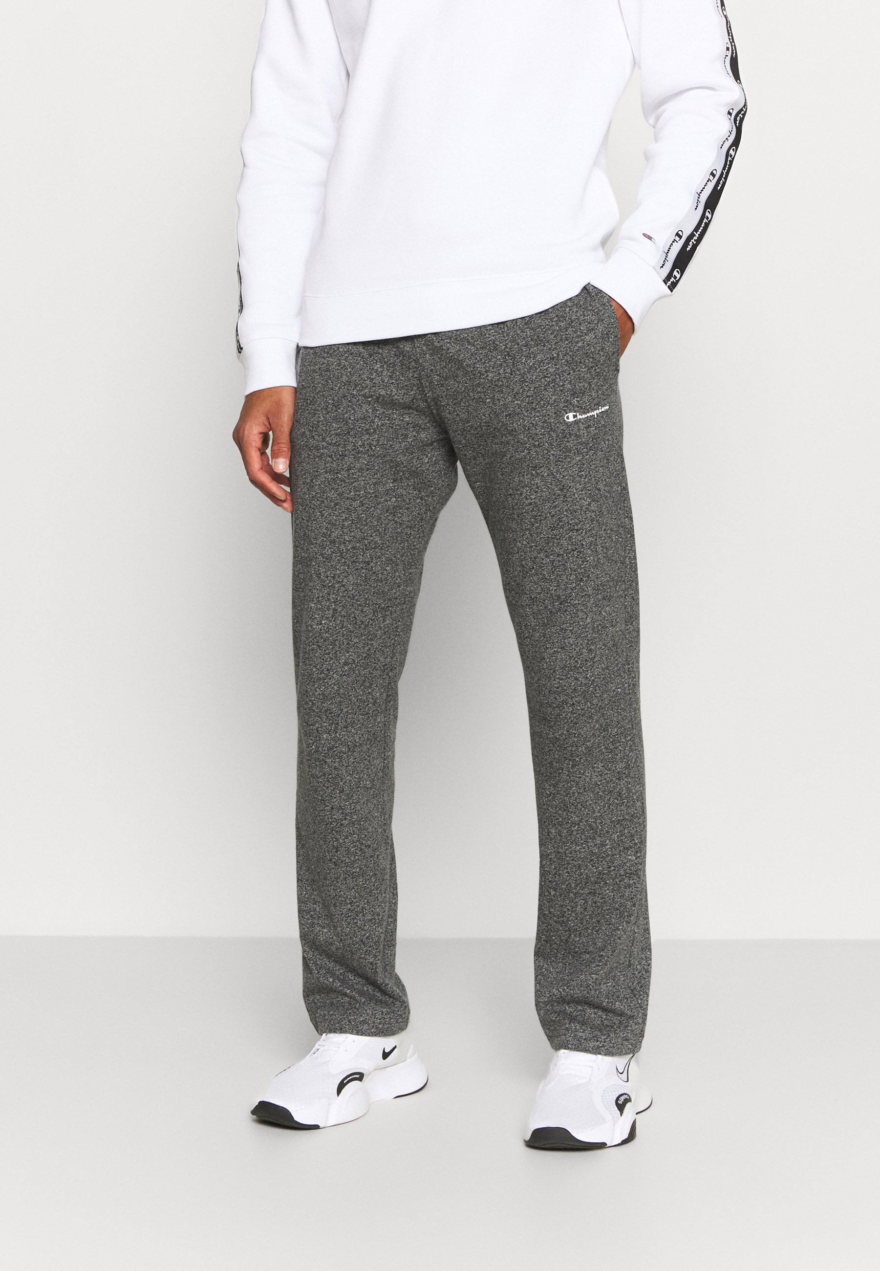Champion STRAIGHT HEM PANTS - Pantaloni sportivi - grey dark melange/grigio  - Zalando.it