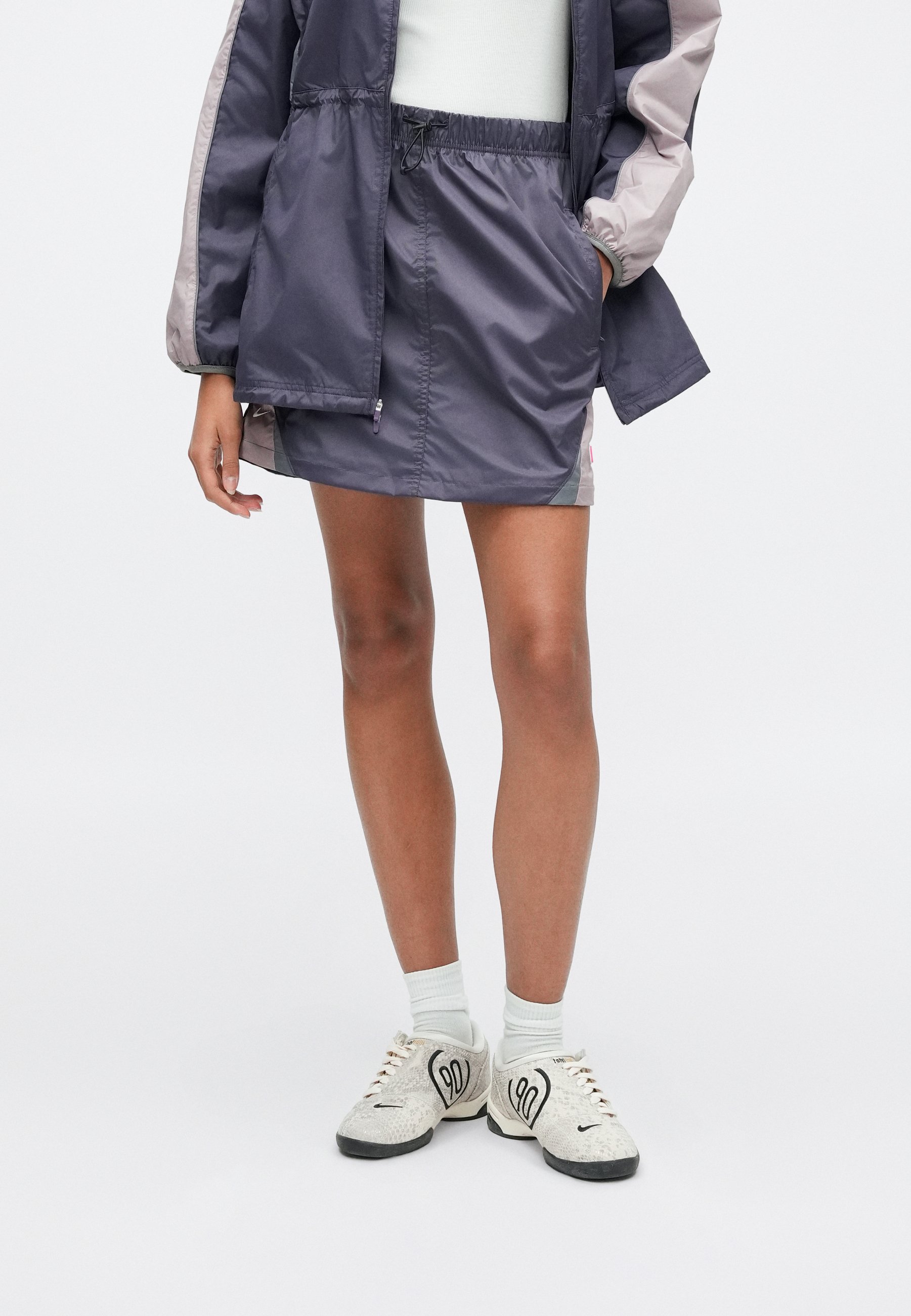 Nike Sportswear ZIP OFF SKIRT SHOX - Minifalda - dark raisin