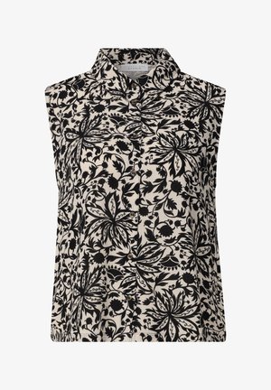 Street One Studio, TOP WITH COLLAR AND FLORAL PATTERN, czarny