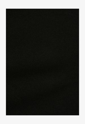 Czarna, elastyczna tkanina o gładkiej fakturze i subtelnym połysku. Jednolity kolor bez widocznych wzorów czy ozdób.