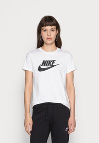 Nike Sportswear TEE ICON FUTURA - Nyomott mintás póló - white/black