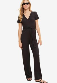 Friends Like These V NECK SHORT SLEEVE  WIDE LEG REGULAR FIT - Overal - black