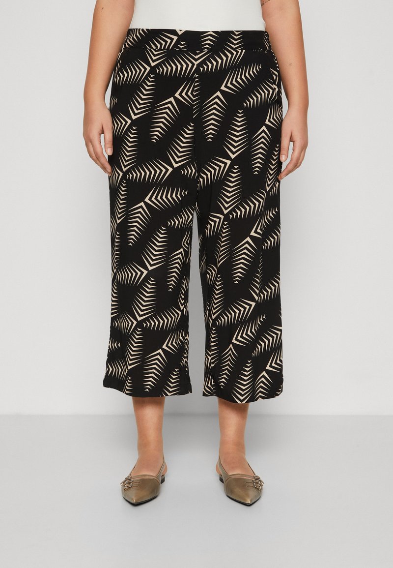 Vero Moda Curve VMCEASY CULOTTE PANTS - Hlače - black/kanya