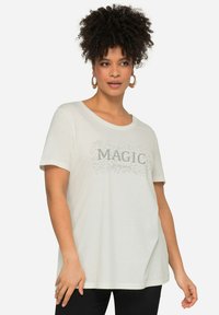 MIAMODA HALF SLEEVE CREW NECK MAGIC  - Camiseta estampada - offwhite