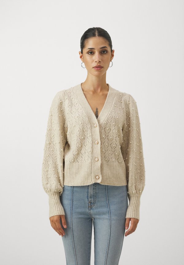 ONLLIA LIFE PEARL  - Strickjacke - beige