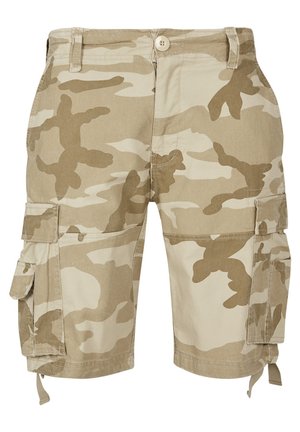 Bežīgas kamuflāžas kabatas šortas, kas izgatavotas no kokvilnas. Rūpīgi izstrādātas sānu kabatas, pogu aizdare un brīva piegriezuma. Pastiprināti šuvi ar regulējamiem saites.