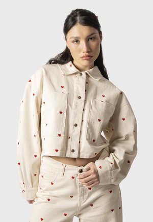 Kaotiko POCKETS MULTIHEART - Spijkerjas - ivory