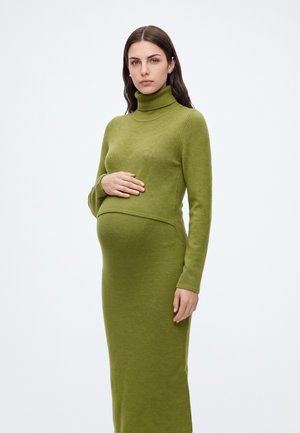 ONLY MATERNITY, OLMKATIE HIGH NECK NURSING DRESS - Robe pull - peat moss