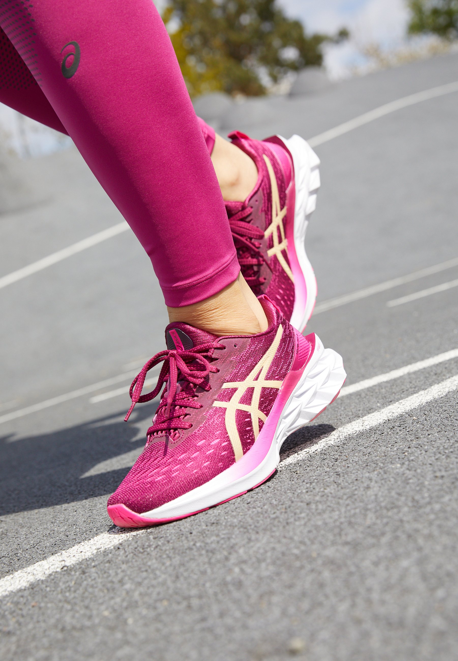 ASICS NOVABLAST 2 - Hardloopschoenen neutraal - dried  berry/champagne/donkerrood - Zalando.nl