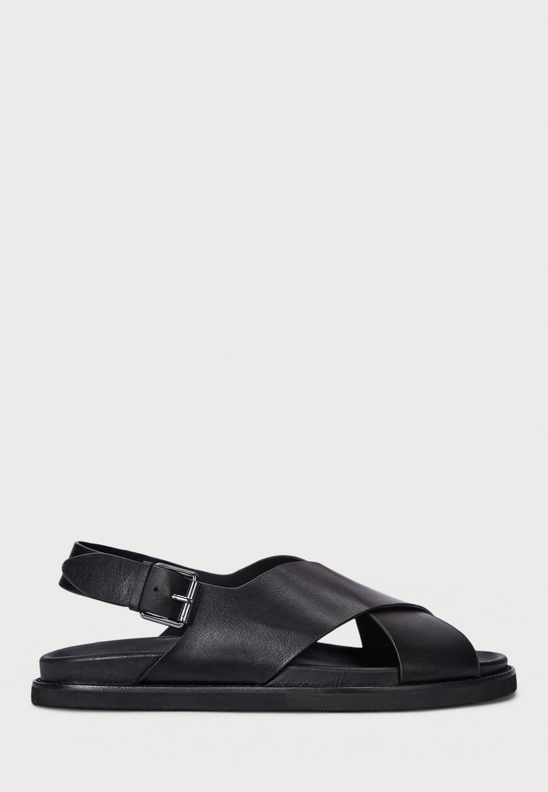 Polo Ralph Lauren ZANE LEATHER SANDAL - Páskové sandály - black