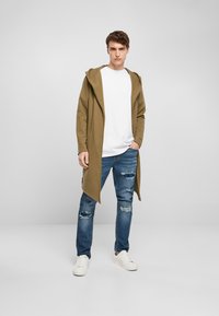 Urban Classics LONG HOODED OPEN EDGE CARDIGAN - Strickjacke - tiniolive