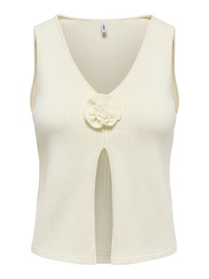 ONLY, KNITTED TOP ONLFAITH KNITTED TOP - Débardeur - cloud dancer