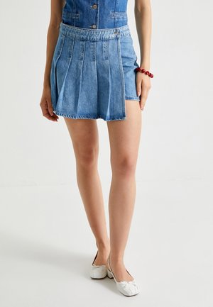 Falda acampanada - blue denim