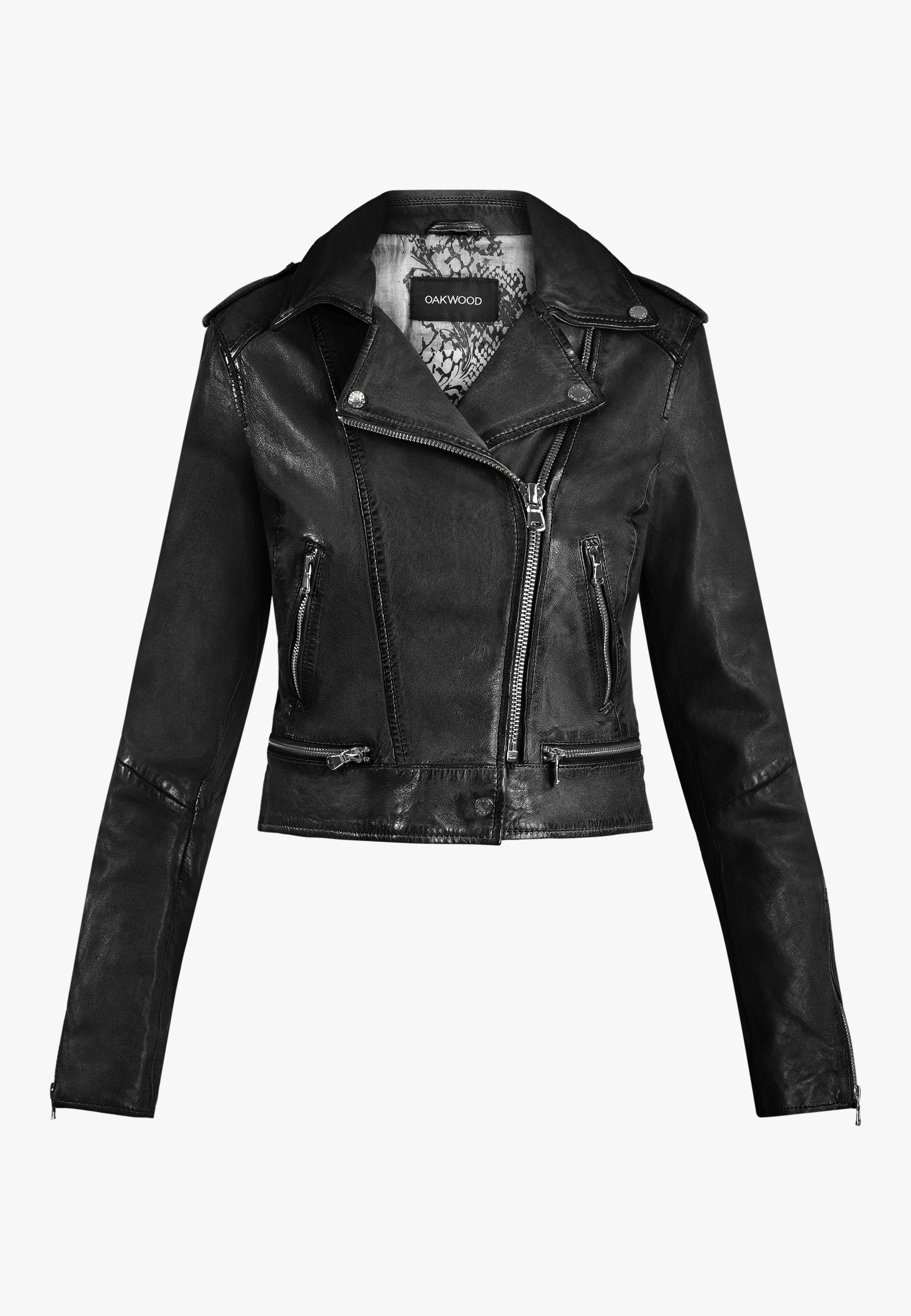 【美品】OAKWOOD レザージャケット　ブラックS Oakwood VIDEO - Leather jacket - black - Zalando