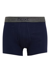 Boxers bleu marine en tissu doux avec une ceinture élastique gris chiné portant le logo "next" ; comprend un détail de braguette à l'avant.
