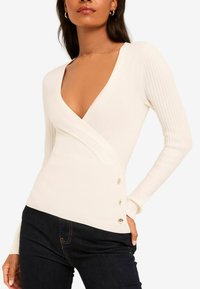 Lipsy WRAP DETAIL - Pulover - ivory white