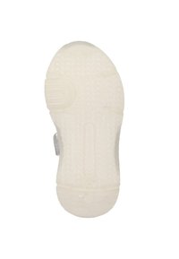 Hvid sportsko sål med tekstureret gummi for traction, med et glat design og runde kanter, uden synlig branding.