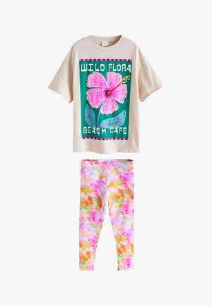 Next, REGULAR FIT - T-SHIRT AND LEGGINGS SET . - Legging - cream flower graphic