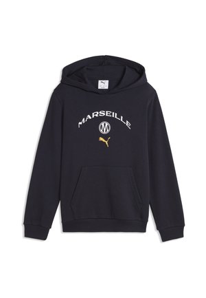 Puma OLYMPIQUE DE MARSEILLE FTBLCULTURE HOODIE - Felpa con cappuccio - new navy- white