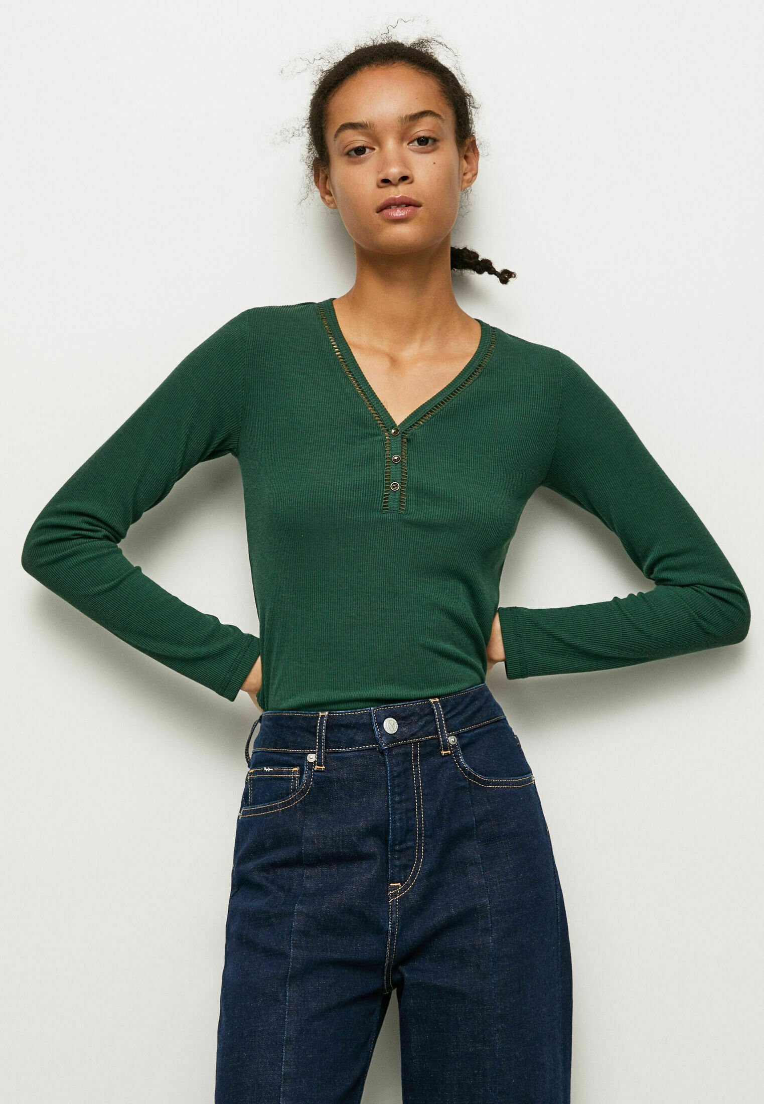 Pepe LONG SLEEVED TIFFANI - Camiseta manga - forest green/verde - Zalando.es