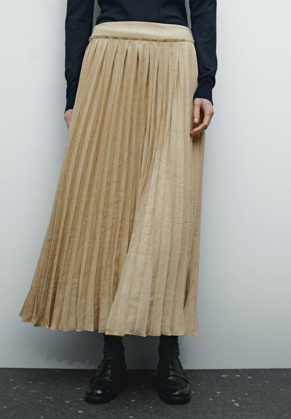 WITH DETAIL - A-line skirt - beige