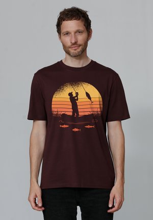 watapparel ANGLER - T-Shirt print - red brown
