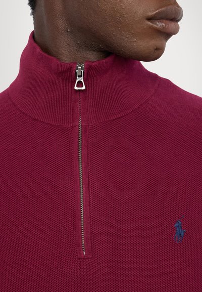 Polo Ralph Lauren KNIT COTTON QUARTER ZIP JUMPER - Trui - damson red