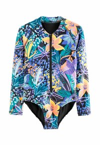 Next - LONG SLEEVED-REGULAR FIT - Badeanzug - black purple tropical Thumbnail-Bild 1