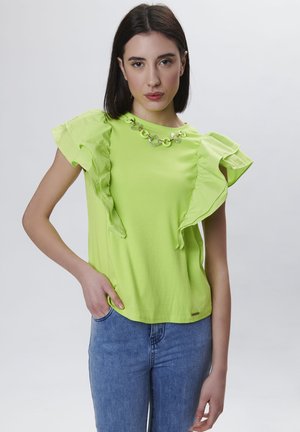 NECKLINE - T-shirts print - lime