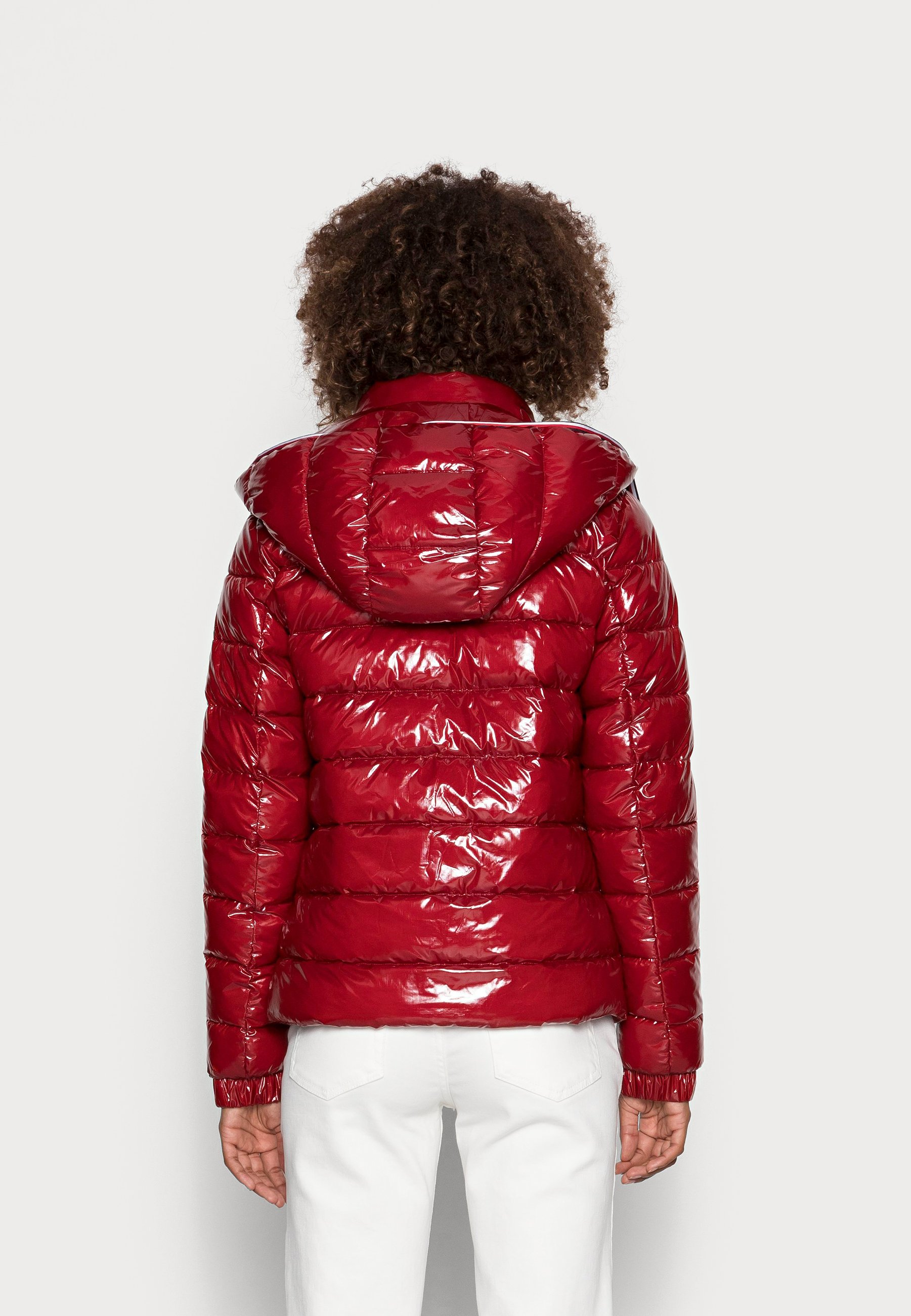 tommy hilfiger glossy puffer jacket