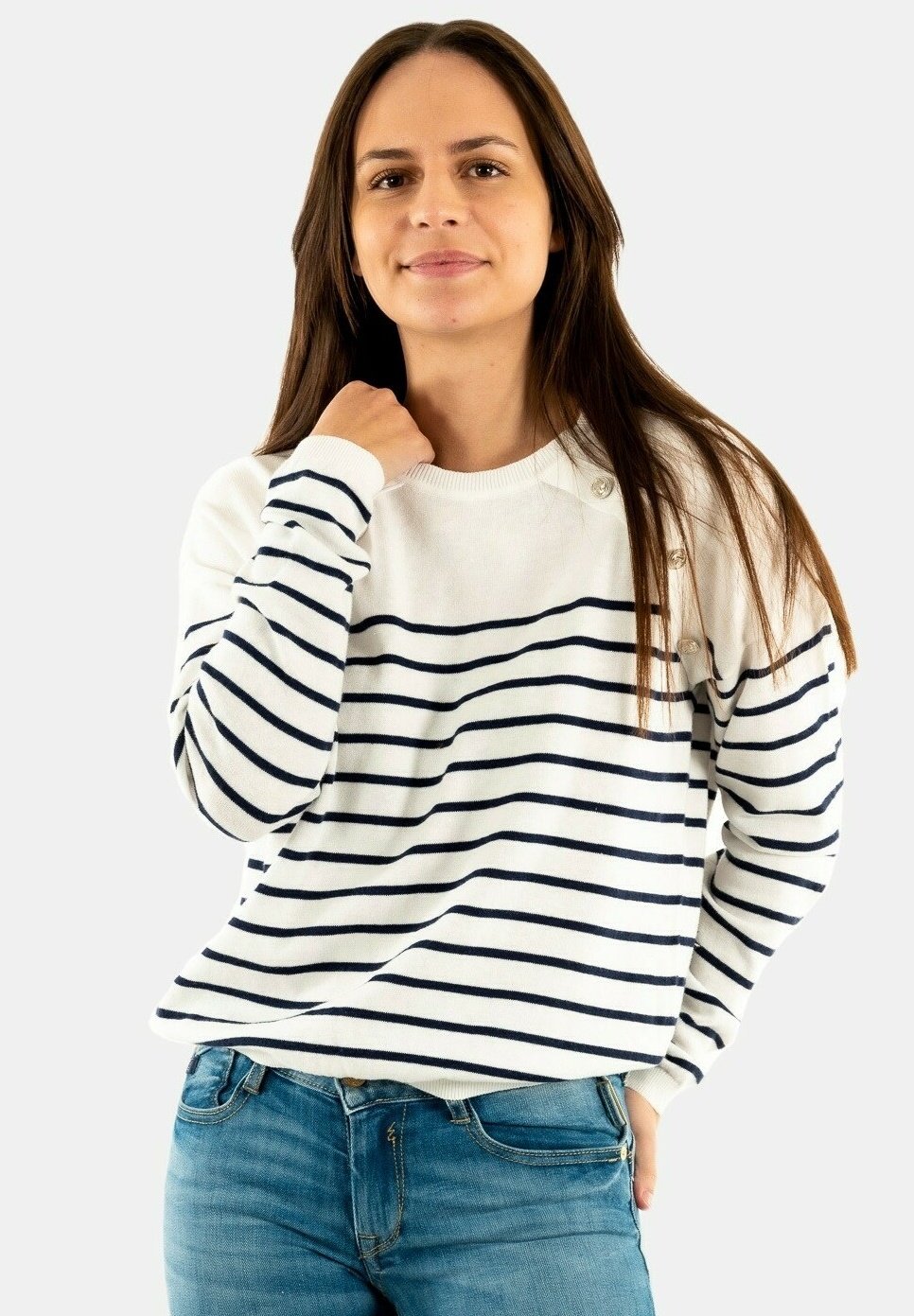 Pull Femme Umbro Blanc Taille L - Coton, Manches Longues, Logo, état Excellent