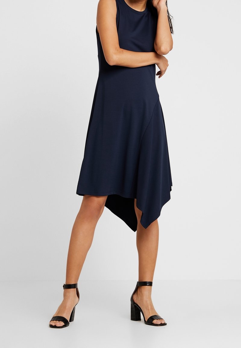 navy blue dress for baby girl Asymmetrical Seam Midi Slip Dress