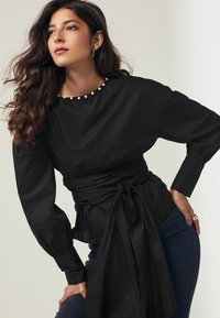 Next LONG SLEEVE WRAP REGULAR FIT - Bluse - black