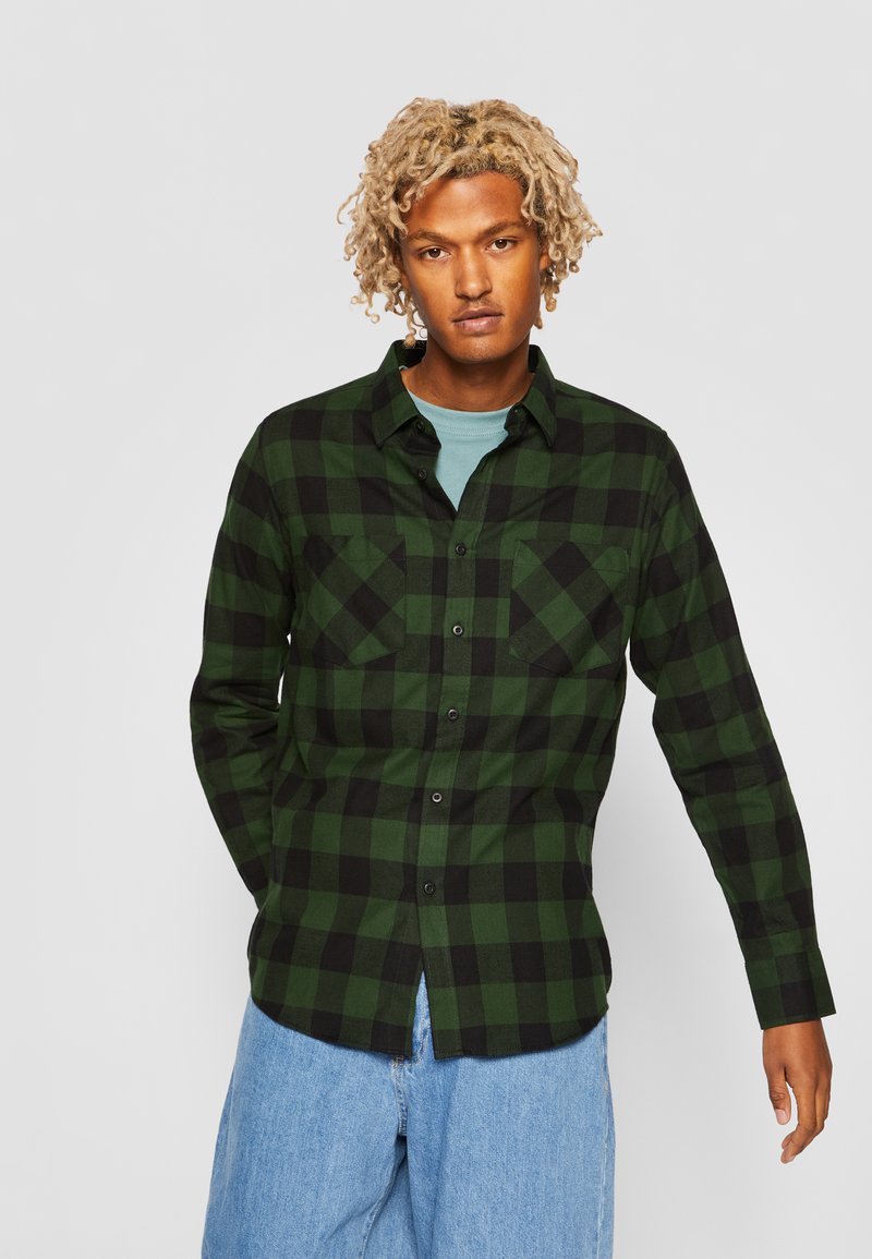 Urban Classics - CHECKED - Pluus - black/forest, Suurenda