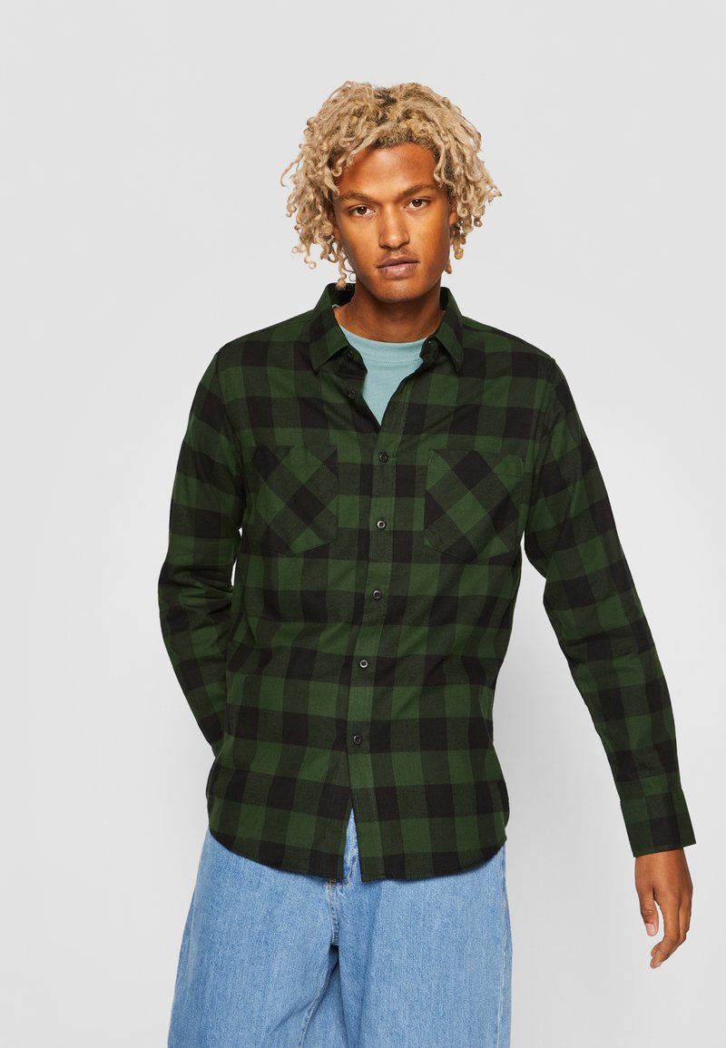 Urban Classics - CHECKED - Shirt - black/forest, Enlarge