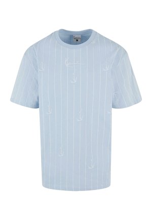 Karl Kani SIGNATURE LOGO STRIPE TEE - T-shirt print - light blue white