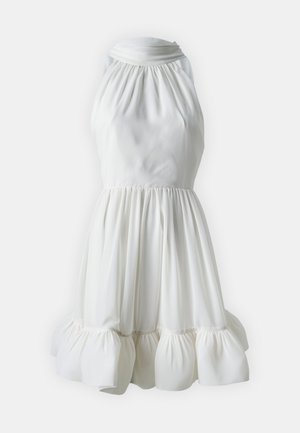 By Malina FERN HALTERNECK RUFFLED MINI DRESS - Cocktailjurk - white