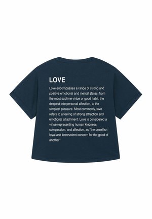 LOVE DEFINITION  BACK PRINT ROLLUP TEE OVERSIZED - Print T-shirt - dark blue