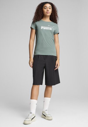 LOGO  - T-shirt med print - green moon metallic silver