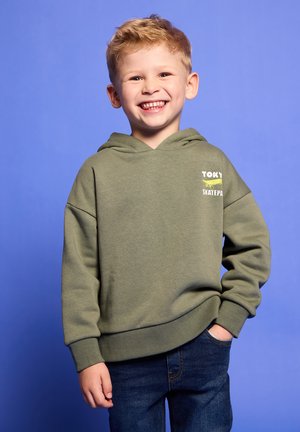 Vertbaudet, VERTBAUDET HOODIE WITH MOTIF ON CHEST FOR BOYS, BASICS - Hoodie - sage green