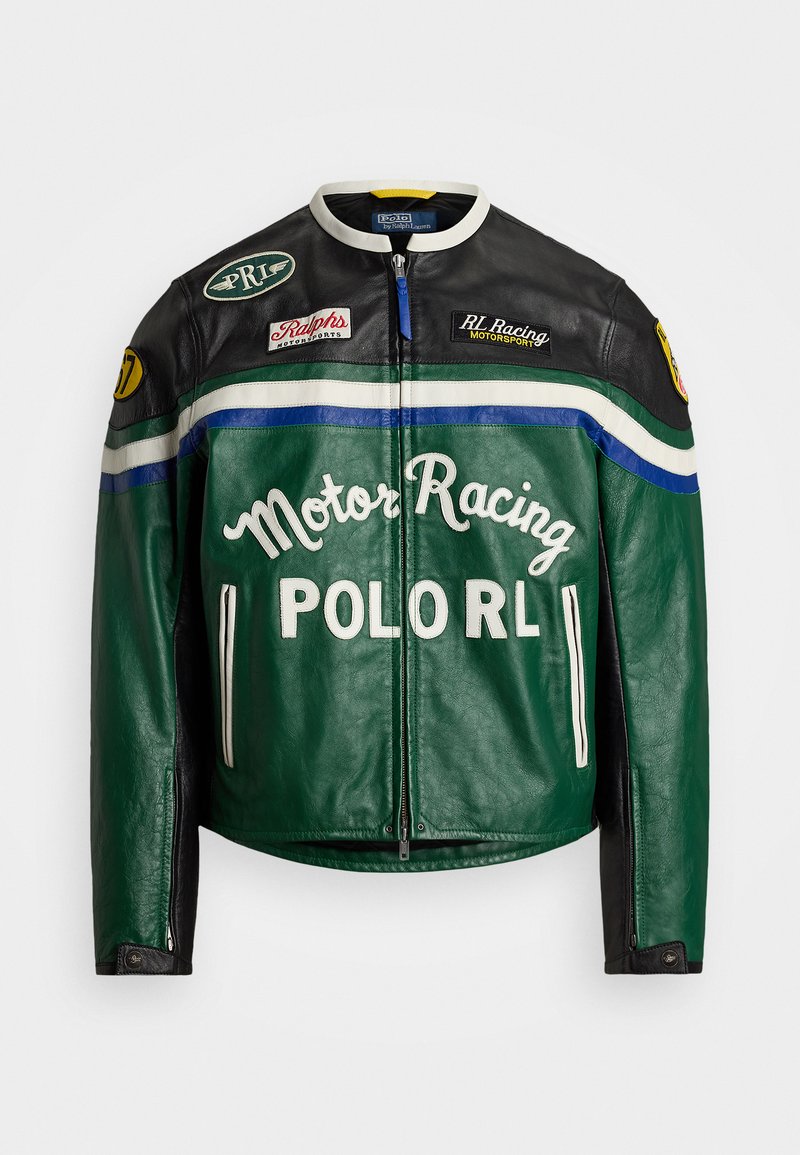 Polo Ralph Lauren MOTO JACKET - Nahkatakki - tennis green