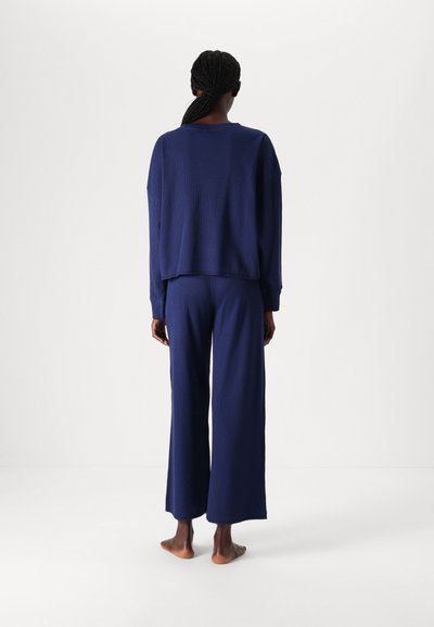 Polo Ralph Lauren CREW NECK AND WIDE LEG PANT SET - Πιτζάμες - navy