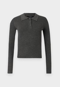 VMSILJERIB - Long sleeved top - dark grey melange