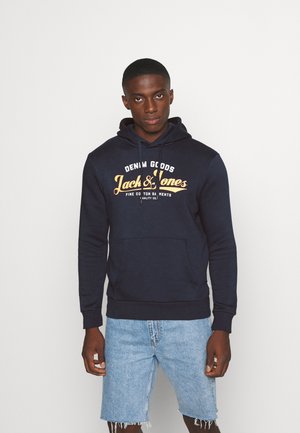 JJELOGO HOOD - Jersey con capucha - navy blazer