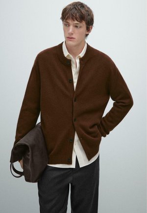 CREW NECK  - Strickjacke - bordeaux