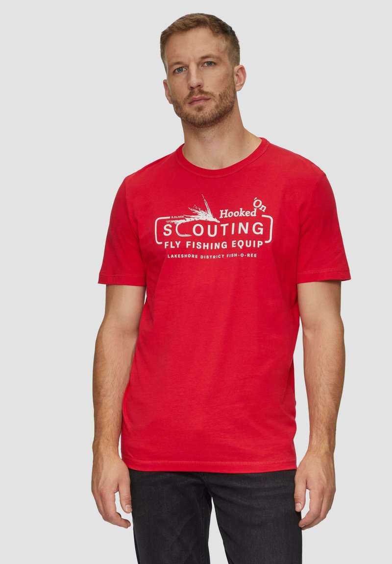s.Oliver MIT FRONTPRINT - T-Shirt print - himbeere