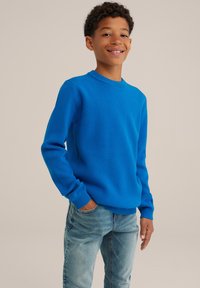 WE Fashion STRUCTUUR - Pulover - blue