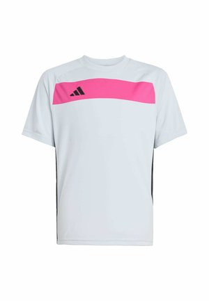 T-shirt print - clear grey real magenta